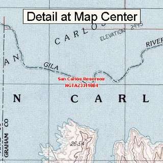 USGS Topographic Quadrangle Map   San Carlos Reservoir, Arizona 