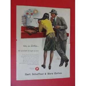 Hart Schaffner & Marx Clothes, 1945 Print Ad (woman/man 