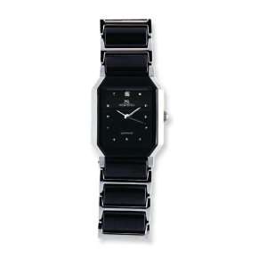   Mountroyal Black Ceramic Band Steel Case Black Dial Watch: Jewelry
