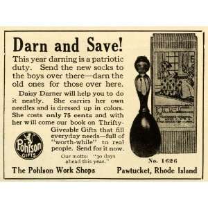 1918 Ad Daisy Darner Socks Soldiers World War I Model No 1626 Needles 