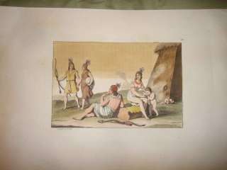 1800 ANTIQUE SOUTH AMERICA NATIVE INDIAN CANNIBAL PRINT  
