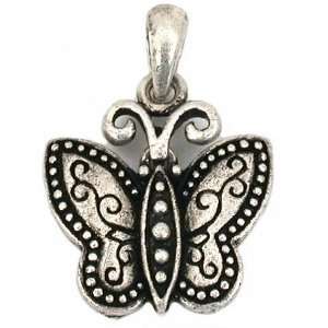  White Plated Butterfly Jiggle Charm Moveable Jewelry