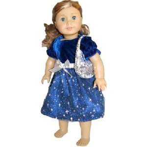    Blue and Silver Starlight Dress for 18 Inch Dolls: Toys & Games