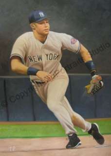 Derek Jeter   New York Yankees Canvas Card Oil Painting  