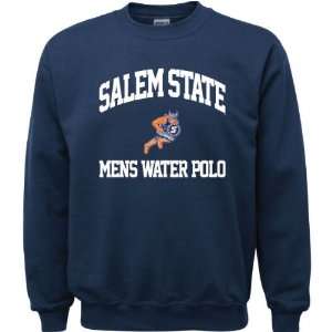   State Vikings Navy Youth Mens Water Polo Arch Crewneck Sweatshirt