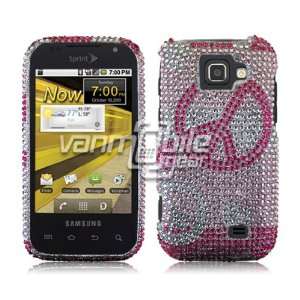 PINK PEACE DESIGN BLING CASE + LCD SCREEN PROTECTOR + CAR CHARGER for 