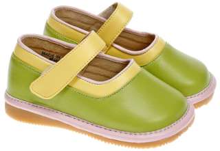 Girls Toddler Leather Squeaky Shoes Green Mary Janes UK  