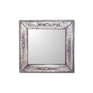  Brass repousse mirror, Watch Yourself