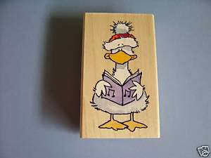 PENNY BLACK RUBBER STAMPS CAROLING DUCK CHRISTMAS STAMP  