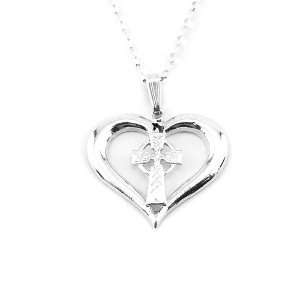  Celtic Cross in Heart Necklace Jewelry