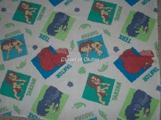 Cartoon Characters Childrens Twin Flat Bed Sheets (Fabric) Vintage 