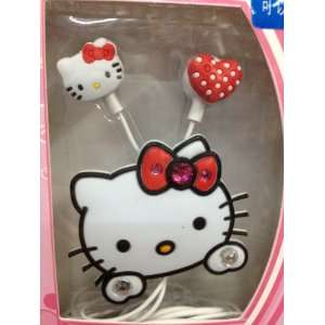    Hello Kitty Rhinestone with Heart Earbuds with Mic Electronics
