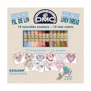  DMC Linen Floss 12 COLOR PACK Includes 10 Designs Arts 