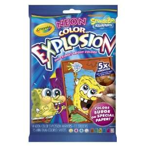   Neon Color Explosion Mini Sponge Bob Square Pants: Toys & Games