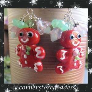 Cornerstoregoddess Christmas Gingerbread Girl Earrings  