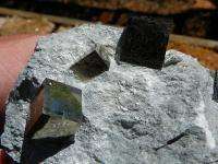 Lusterous Pyrite Cubes on Matrix _ Navajun Mine, Spain  
