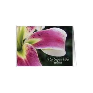 Easter / To Chaplain & Wife, lilies Card Health 