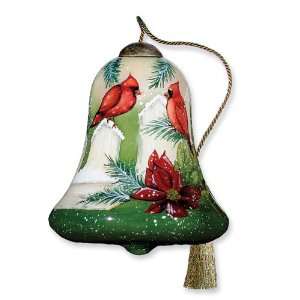  Cardinals Hand painted Artist Susan Winget 3in Ornament Jewelry
