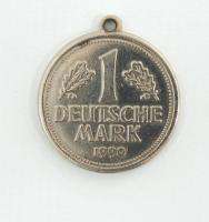 GERMAN DEUTSCHE MARK 1990 KEYCHAIN CDU COIN  