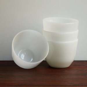  Vintage 1940s Milk Glass Custard Cups By Federal Glass 