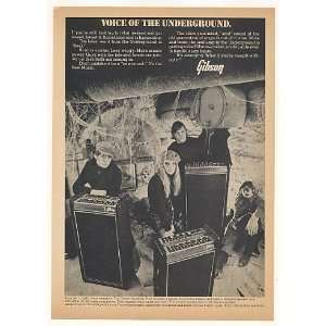  1969 Gibson Soul Amplifiers Voice of the Underground Print Ad 