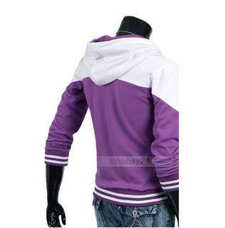 C71015 Mens Stylish Cotton Blends Long Sleeve Hoody Sweats Coat Two 