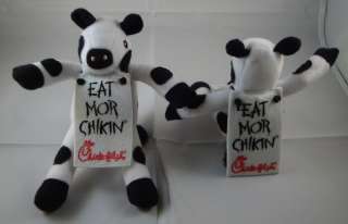 Two 2 Eat Mor Chikin Chick Fil A CFA Cow Holstein Plush  