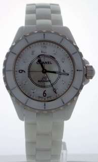 Chanel J12 White Ceramic 38mm MOP Diamond Dial H2423  