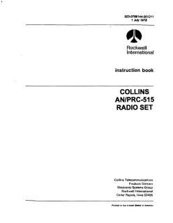 ROCKWELL COLLINS PRC 515 INSTRUCTION BOOK   PDF  