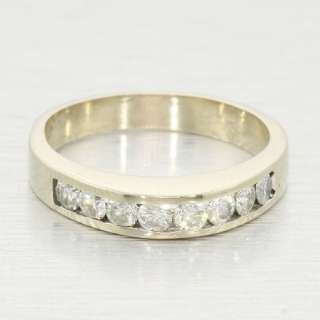 14k White Gold 0.40ctw Domed Diamond Channel Band Ring  