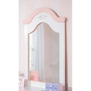  Sweet Dreams Panel Mirror In White/Pink Finish by Standard 