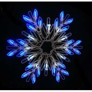   Blue LED Lighted Snowflake Christmas Window Decoration