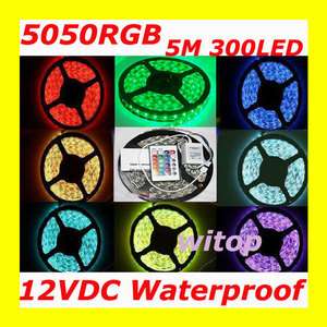 Christmas Light 5050 SMD 5M 300 RGB LED Waterproof Strip & IR Remote 