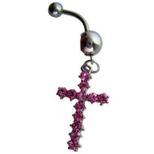   Navel Ring Bar Silver   Spiritual   Cross Belly Button Toys & Games