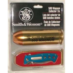 Smith & Wesson 500 Magnum Collector Tin Knife Sports 