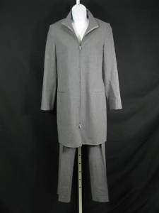 TEENFLO Gray Pant Suit Long Jacket Coat Slacks Sz 6  