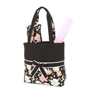  Quilted Floral Print Purse Tote Book Messenger Diaper Bag 