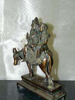 Shiva Parvati Ganesh on Nandi Statue Brass Sculpture10 975368413291 