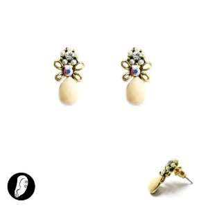 SG Paris Post Earring Antic Gold Cream M Clai/Bei/Nat/Color Earrings 