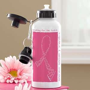 Day Gifts   Personalized Pink Ribbon Breast Cancer Awareness Water 