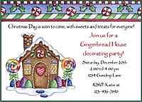 GINGERBREAD HOUSE Holiday Christmas Party Invitations  