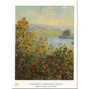  Flower Beds at Vetheuil By Claude Monet. Highest Quality 