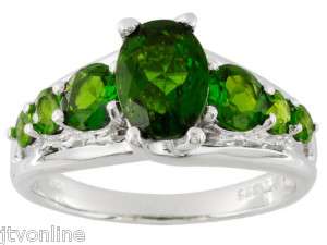 Womens Oval & Round 5 Stone Chrome Diopside 2.6ctw .925 Sterling 