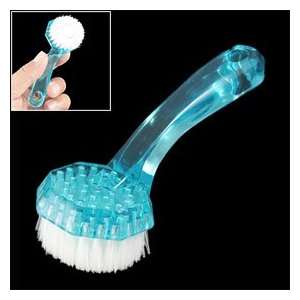 Lady Clear Blue Plastic Handle White Soft Brush Facial Cleaning 