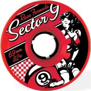  Sector 9 Race 82a 69mm Red Slalom Skate Wheels