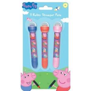  Peppa Pig 3 Piece Roller Stamper Pens Stationery