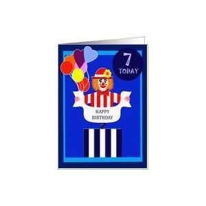   7th Birthday, Jack in the box Clown with Balloons Card Toys & Games