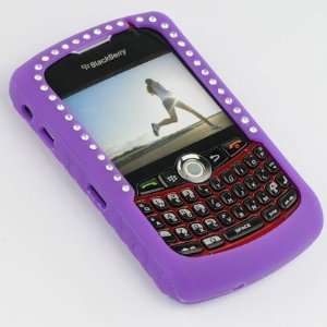  Purple with Diamond Soft Silicone Skin Bling Cover Case 