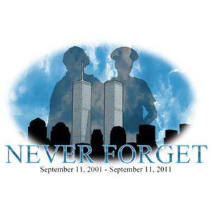 NEVER FORGET 9/11/01 SILHOUETTES T SHIRT ALL SIZES  