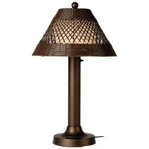  Java 34 Table Lamp with Walnut Shade and 3 Column in 